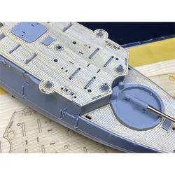 Cubierta de madera, hoja de enmascarar, cadena de anclaje, barriles principales/auxiliares de Metal para modelo KB14005 Pingyuan Ironclad Cruiser
