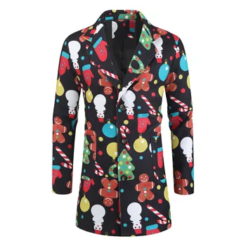 

Mens jackets Casual Vintage Ethnic Style Long Sleeve Christmas Snowman Festival Print Floral Slim Fit Singer Coat Windbreaker