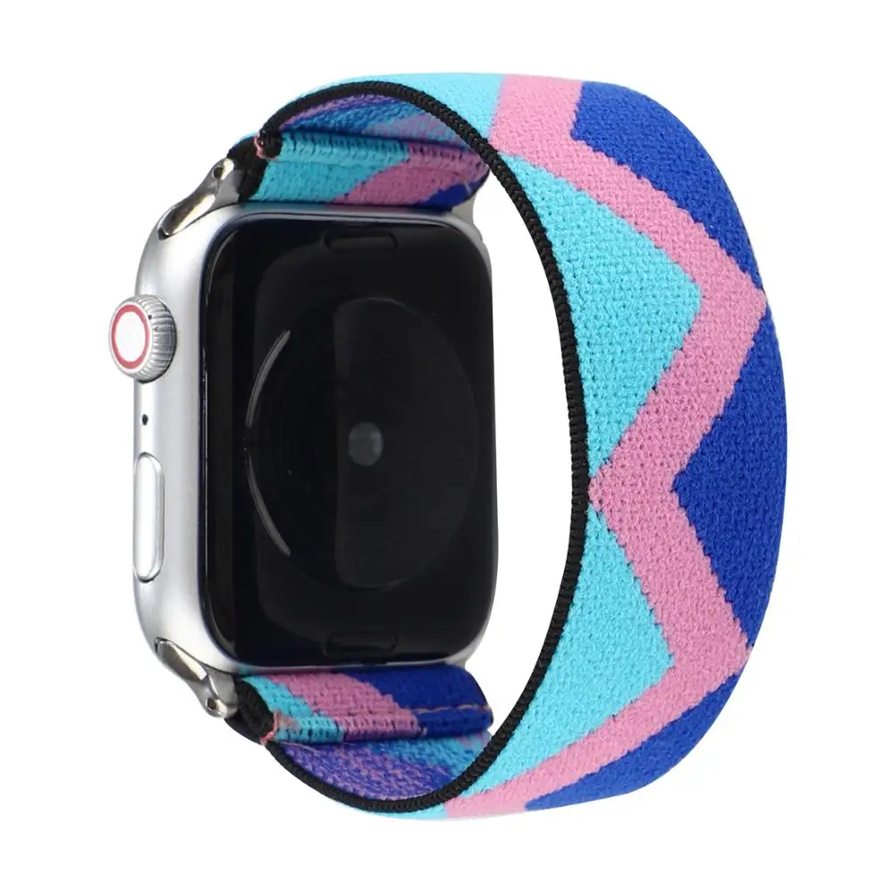 

Geometric Prints Fabric Watch Band for Apple Watch iwatch Strap Wrist Belt for Series 5 4 3 2 1 38mm 40mm 42mm 44mm Flexible.