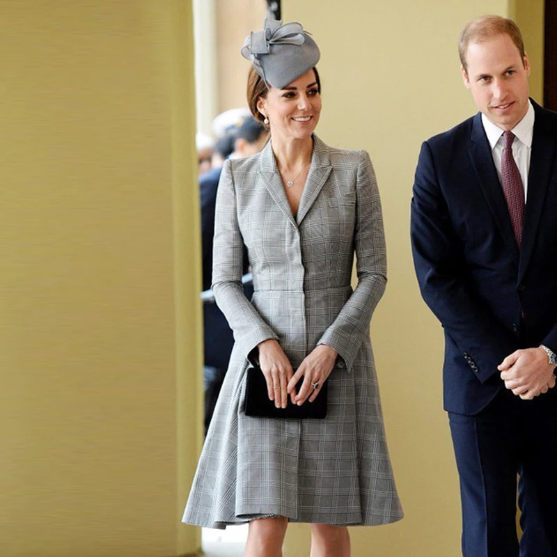 Kate Middleton размера плюс высокое качество Новое Элегантное деловое Женское пальто