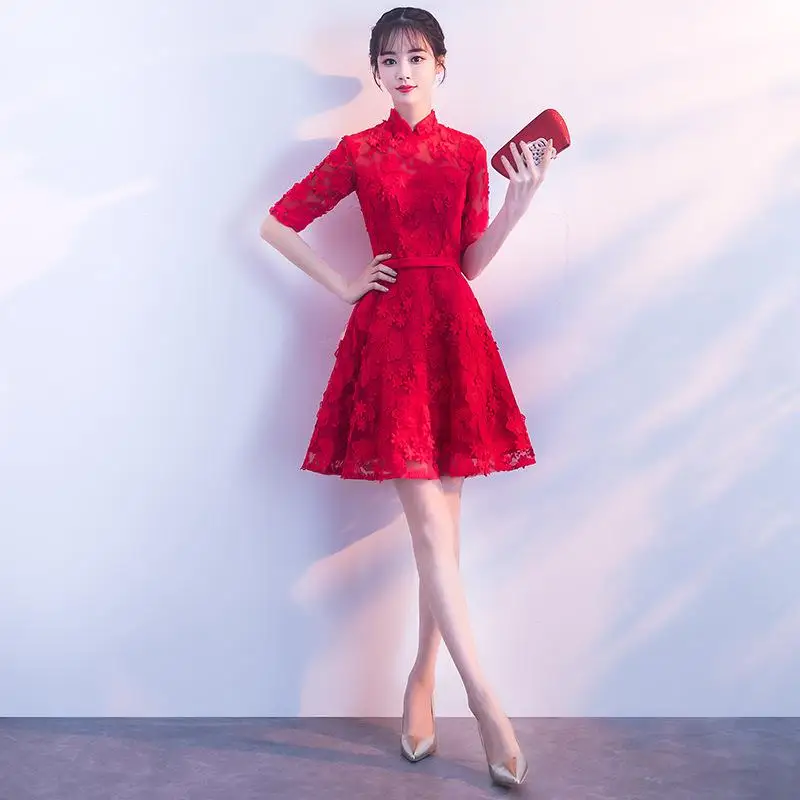 Вечернее платье для женщин, воротник-стойка, Qipao, цветочный принт, облегающее, Vestidos, винтажное, Восточный чонсам, элегантное, для выпускного вечера, вечерние платья - Цвет: Style 10