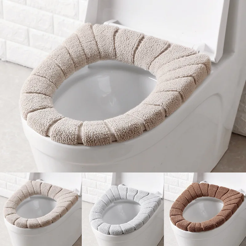 

Thours 1pc Comfortable Velvet Coral Bathroom Toilet Seat Cover Soft Warm Winter Toilet Mat Household Closestool Mat Seat Cover