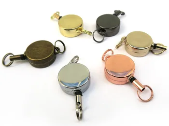 

Free shipping 1000pcs/lot customized logo badge reel; promotional retractable metal badge holder; belt clip BR2