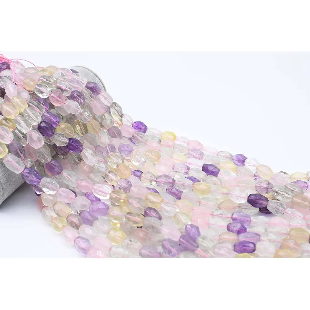 

12x16mm AA Natural Faceted colorfull Crystal irregular Oval Stone Beads For DIY necklace bracelet jewelry make 15 "free delivery