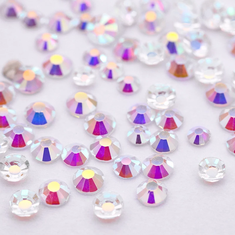 

All size Nails Art Design Crystal rhinestone applique golden bottom shining stone for Nails or clothing wedding dress decoration