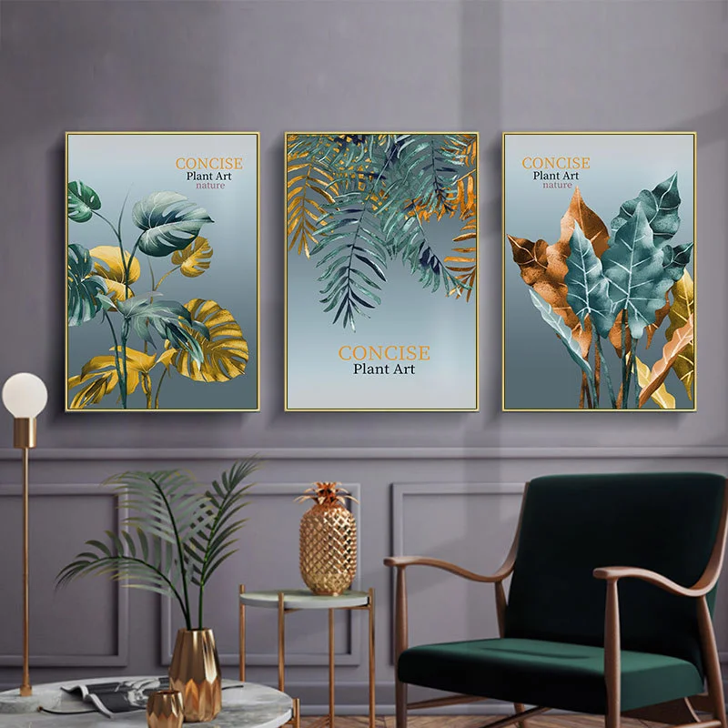 wall decor leinwand bilder nordic home decor aesthetic room decor zimmer  deko Tropical Botanical Monstera Blätter Poster und Drucke Türkis  Wohnkultur Wand Kunst Leinwand Malerei Bilder für Wohnzimmer - AliExpress