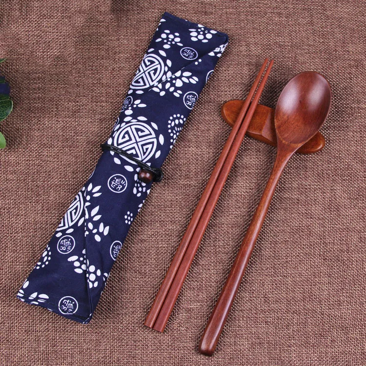 Japanese Style Wooden Chopsticks Spoon Set Combination Outdoor Travel High-quality Gift | Дом и сад