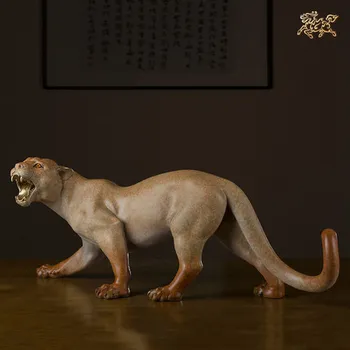 

Top Quality Copper Crafts Chinese Feng Shui Home Decoration Leopard Ornaments Business Gift