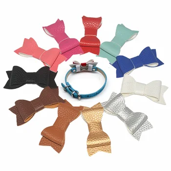 

30pcs Leather Pet Supplies Slidable Dog Cat Bow Tie Collar Small Dog Collar Decoration Products Pet Dog Grooming Acessories