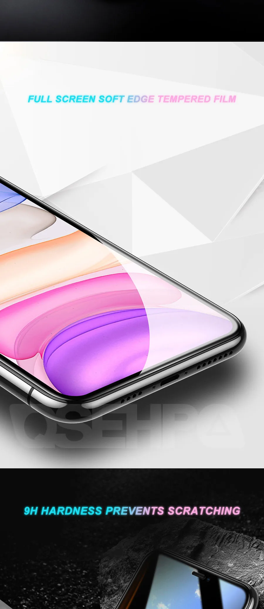 100D защитное закаленное стекло для iPhone 6 6s 7 8 Plus стекло-экран протектор для iPhone 11 Pro X XR XS MAX стекло Flm