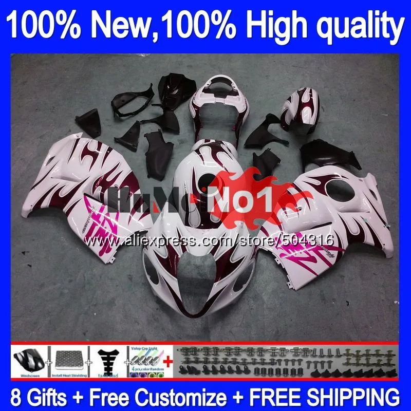 Hayabusa для SUZUKI GSXR 1300 2002 2003 2004 2005 2006 2007 28MC. 177 розовый пламя GSXR-1300 GSXR1300 96 02 03 04 05 06 07 обтекатель