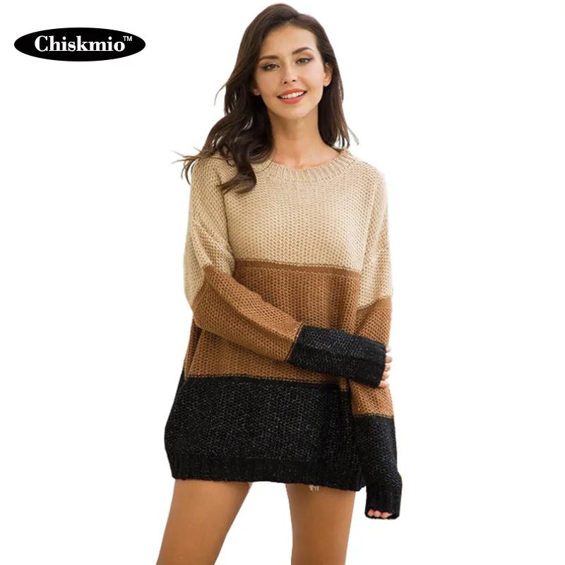Oversize Mohair Knitted Tops Women Sweater Long-Sleeved Pullover Loose O-neck Knitwear Jumper Office Ladies knitting Pullovers | Женская
