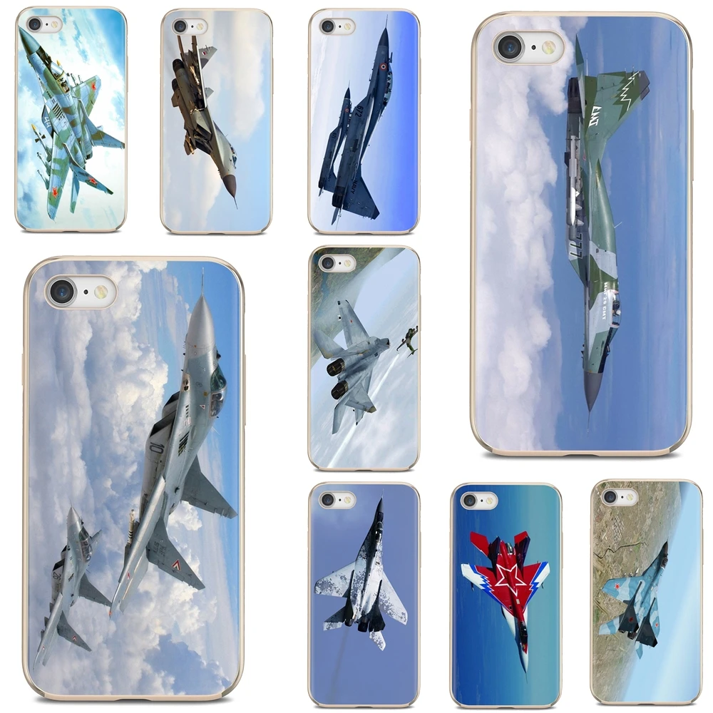 Силиконовый чехол для iPhone 10 11 12 Pro Mini 4S SE 5C 6 6S 7 8 X XR XS Plus Max 2020 Fighter-самолёт-обои-Mig-29 |