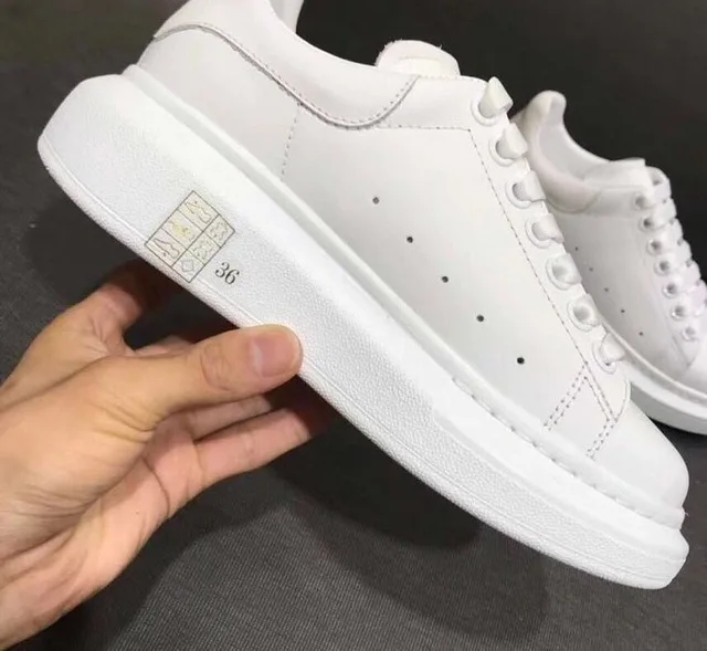 Пара shoes34-45 с более легким ростом мужской и женской кожи, новая белая кожаная обувь в году - Цвет: 17
