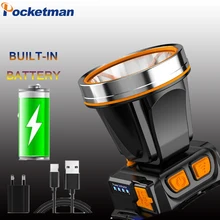 

Long Range Super Bright Headlight USB Rechargeable Power Bank Headlamp Waterproof Motion Sensor Head Torch With Built-in Battery