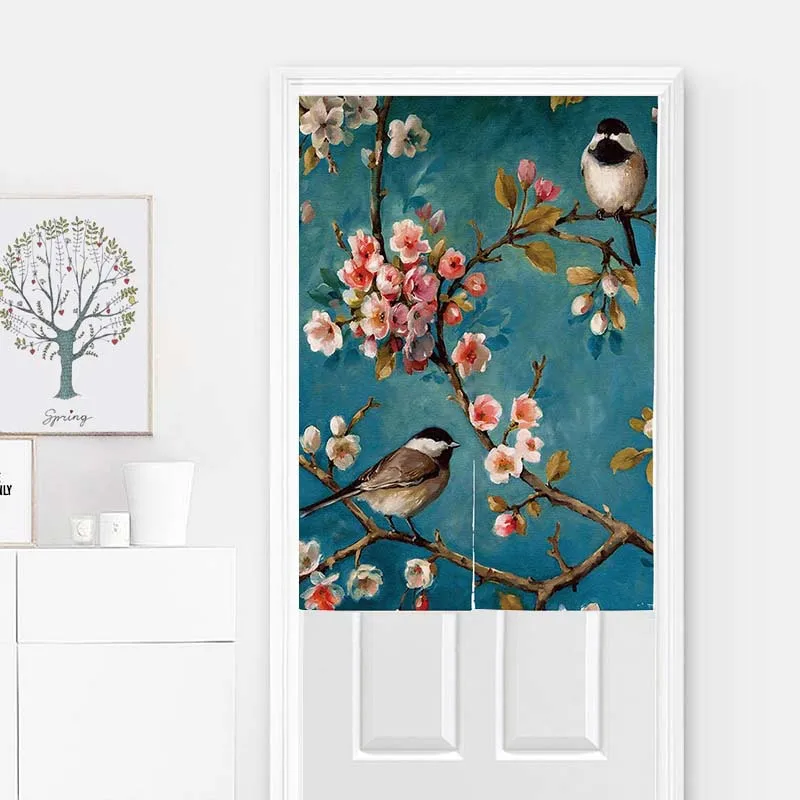 

Fabric Partition Cotton Linen Door Curtain Customizable Logo Pattern Korean Style Half Curtain Decorative Curtain