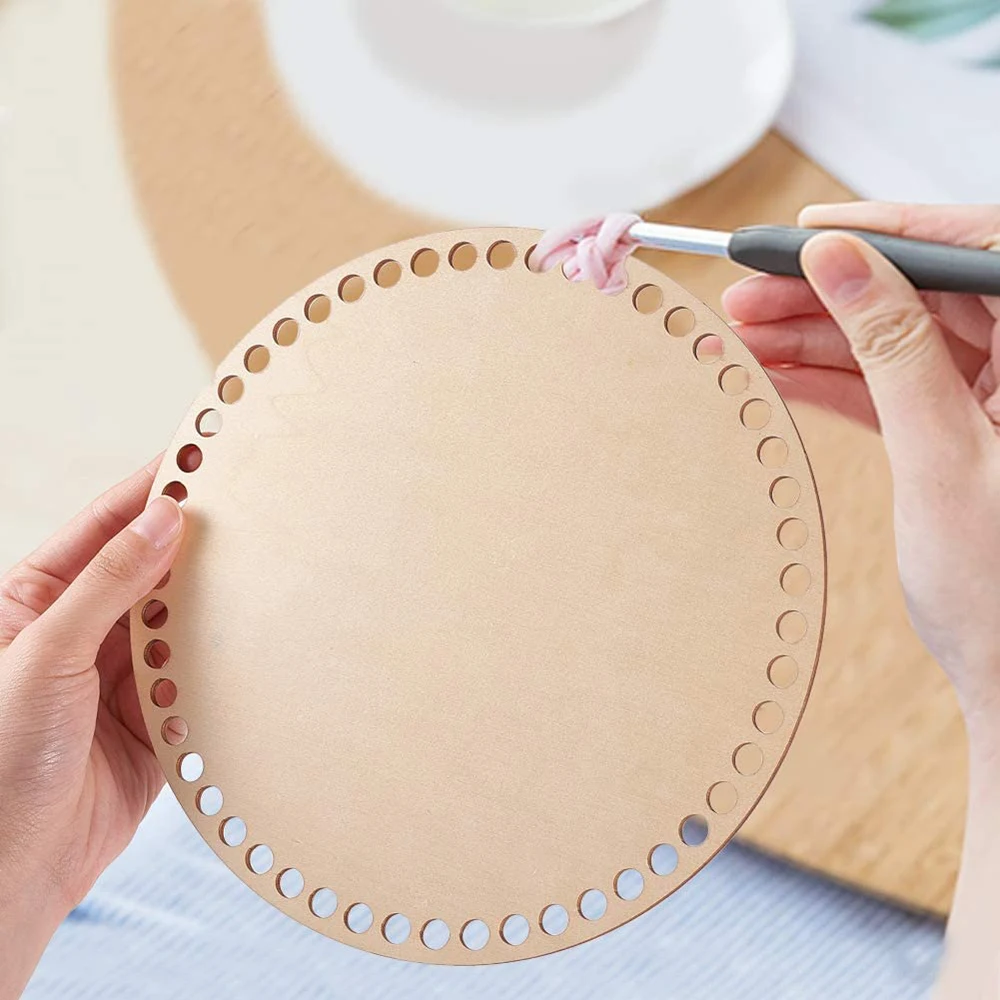 Lot De 12 Bases En Bois Pour Panier à Crochet - Tailles 10, 15, 20 Cm, Fond Naturel Pour Tissage, Artisanat DIY