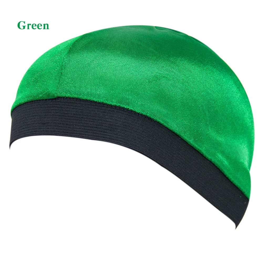 mens head wrap bandana Summer Unisex Silky Dome Waves Cap Male Wide Band Stretchy Wig Cap Satin Breathable Turban Men and Women Hip Hop Durags barbour scarf mens Scarves