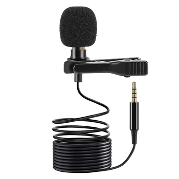 

New Clip-on Microphone 3.5mm mini Microphone Clip-on Tie Collar Mic with 2m Extension Cable For Desktop Laptop PC Computer Phone