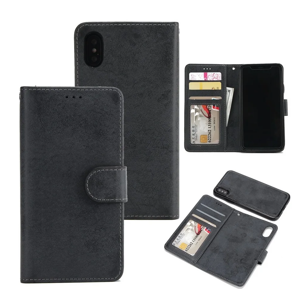 

Detachable Wallet Case For iPhone XS Max XR XS X 11 Pro Max 8 7 6 6S Plus Luxury Magnetic Leather Case For iPhone 8 Plus EEMIA