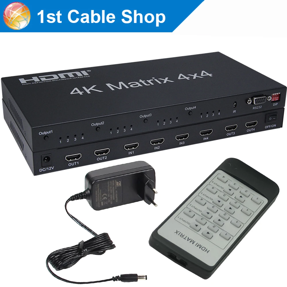 

4K HDMI Matrix 4X4 HDMI Splitter Switcher 4 in 4 out Matrix with RS232&EDID control HDCP 1.4 4KX2K/30HZ 3D&1080P