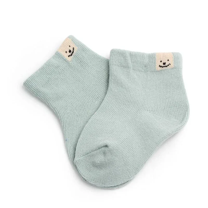 3 пара/лот, новые хлопковые однотонные детские носки для малышей, Повседневные детские носки-Тапочки - Цвет: Зеленый