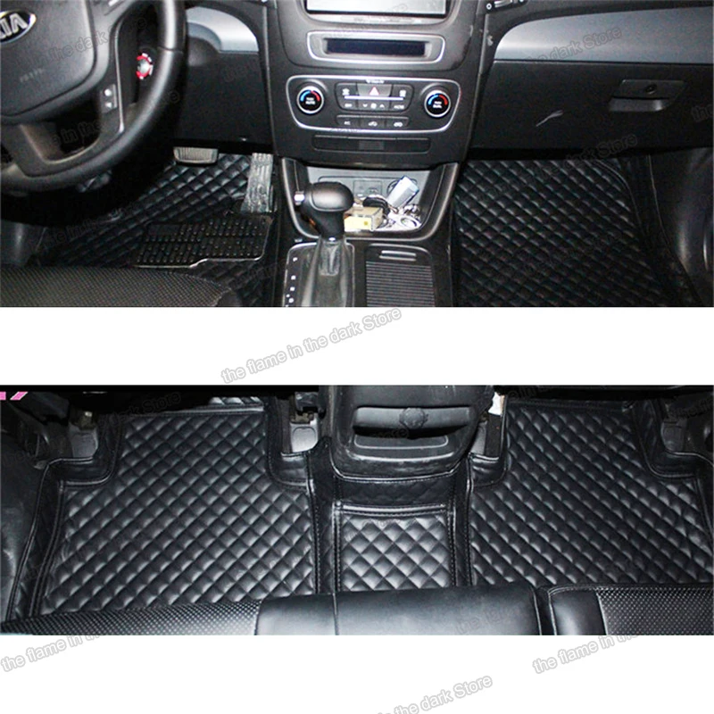 leather car floor mats for kia sorento XM 2009 2010 2011 2012 2013 cover interior accessories carpet 5 7 seats styling | Автомобили и