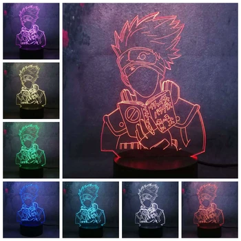 

Touch base 7 color change Home Decor Night Light 3D LED Naruto Hatake Kakashi Lamp apply kid study Table Lamp Lighting Gift Toy