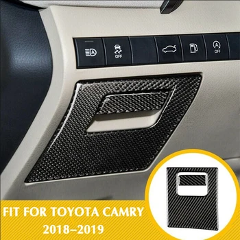 

CITALL 2Pcs Carbon Fiber Driver's Side Glove Box Handle Trim Cover Fit for Toyota Camry 2018 2019