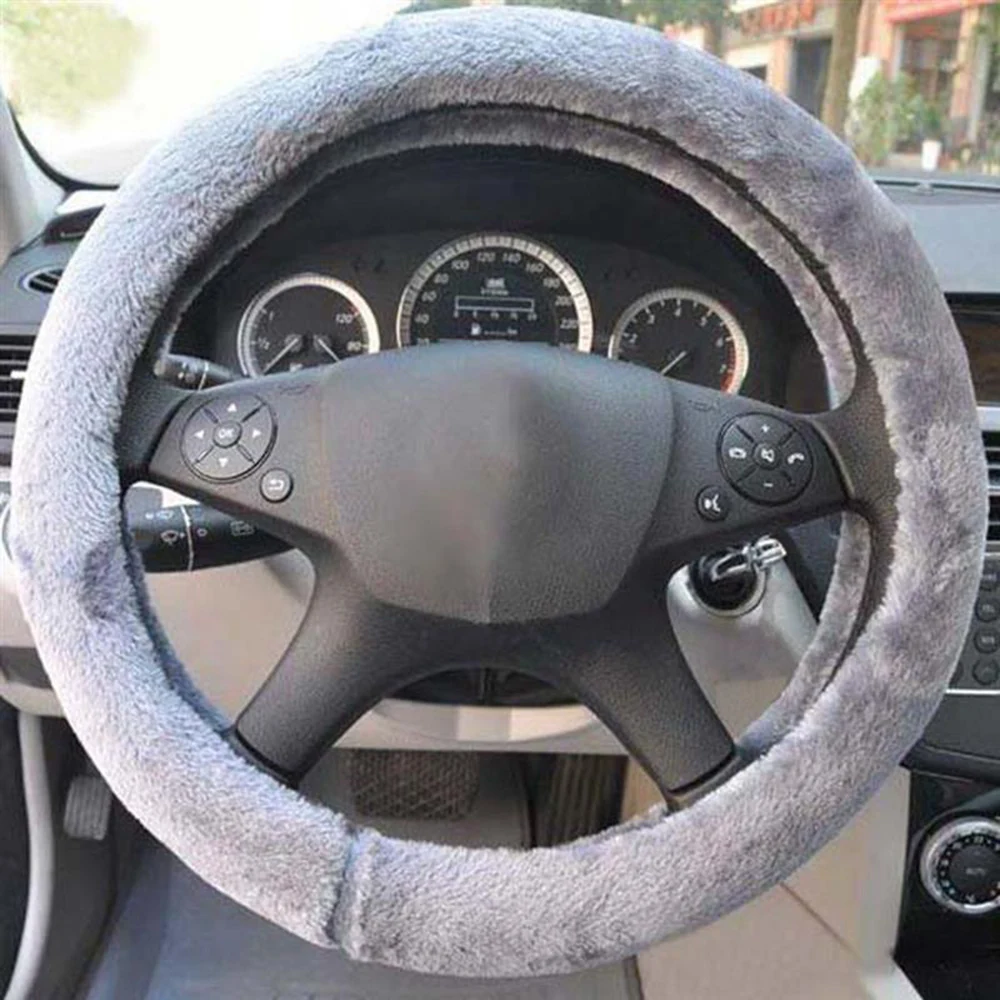Теплый чехол рулевого колеса автомобиля зима авто аксессуары для интерьера автомобиля рулевое колесо Чехлы ультра гибкий телескопический
