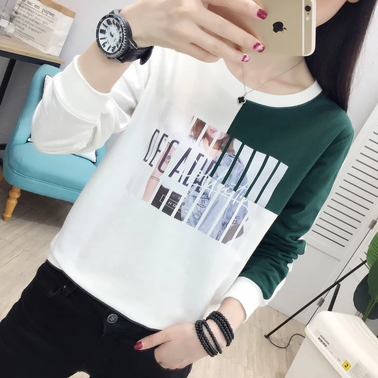 Camisas Mujer, рубашка с длинным рукавом, женская одежда, новинка, футболки с буквенным принтом, женские топы, повседневные топы размера плюс, женская футболка