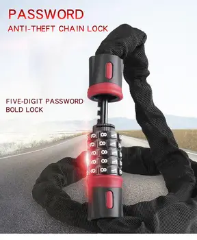 

HobbyLane Bicycle Anti-theft Chain Lock Carbon Steel Security Key Lock for Electric Motorcycle Chain Lock Bicycle Accessories