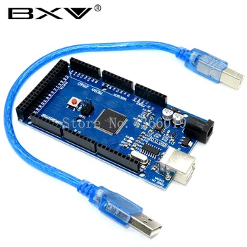 

MEGA2560 Mega 2560 R3 REV3 ATmega2560-16AU CH340G Board ON USB Cable compatible for arduino with USB line