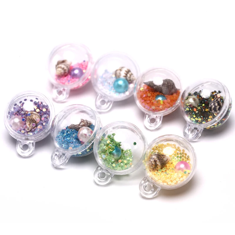 10 шт цветные прозрачные милые Шаровые Подвески зыбучие пески Звезда блестки DIY