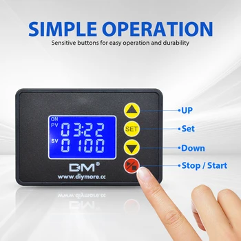 

AC 110-220V DC 24V 12V Timer Relay 1.37'' LCD Display Microcomputer Time Controller Delay Relay Module ON-OFF Control 0000-9999S