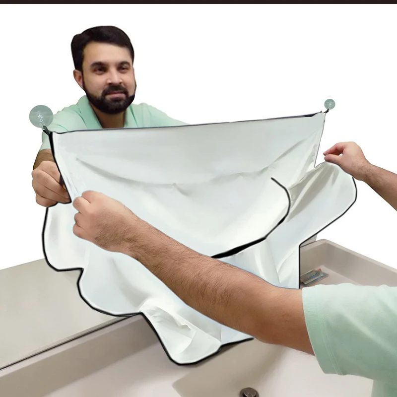 Белый 120x80 см hombre delantal del bauno Barba Negra delantal afeitado pelo delantal para hombre непроницаемый цветочный принт - Цвет: Белый