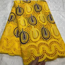 Африканская сухая кружевная ткань, высокое качество, хлопок, кружево, горячая Распродажа, швейцарская вуаль, кружевная ткань из Дубая, африканская ткань, 5 ярдов