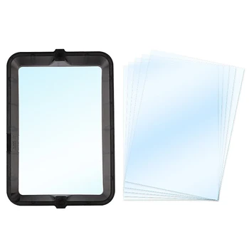 

3D Printer Accessories 147.5x96mm Plastic Tank Photosensitive Resin Release Groove Black + FEP Film x 5Pcs Kit