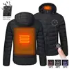 2021 NWE Men Winter Warm USB Heating Jackets Smart Thermostat Pure Color Hooded Heated Clothing Waterproof  Warm Jackets 2