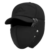 Chapeaux de bombardier thermique pour hommes et femmes, Protection d'oreille, coupe vent, casquette de Ski en velours épais pour Couple, nouvelle tendance hiver 2021