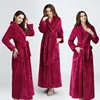 Women Men Extra Long Warm Dobby Coral Fleece Bathrobe Winter Thick Flannel Thermal Bath Robe Kimono Dressing Gown Bride Peignoir ► Photo 1/6