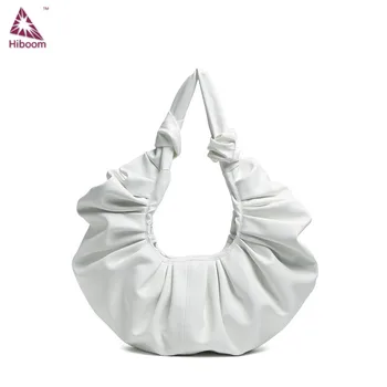 

Hiboom 2020 Newest Women's Shoulder Bag Soft Leather Big 40CM Pouch Bag Unique Designer Handbag High Quality Fashion Ladies Bag