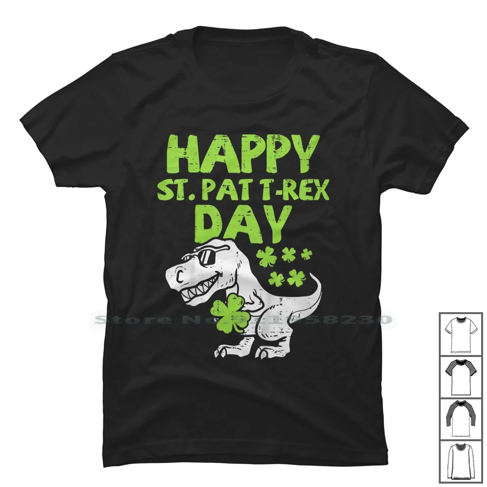 Happy St Pat Trex Day T Shirt 100% Cotone Trex Rex Day St