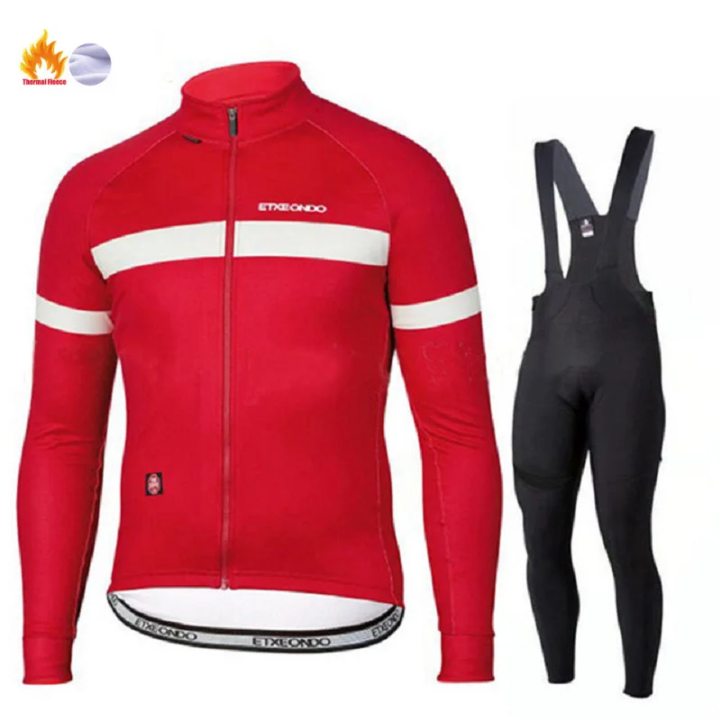 Set 11 Зимняя Теплая Флисовая качественная одежда Etxeondo для велоспорта, длинный комплект MTB, одежда для велоспорта, спортивная одежда для горного велосипеда, ropa ciclismo - Цвет: Set 11