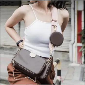 

2020 New 3pcs TOP Quality Ladies Genuine Leather Handbags Purses Women Mini Pochette Crossbody Bag vintage Lady Shoulder Bags