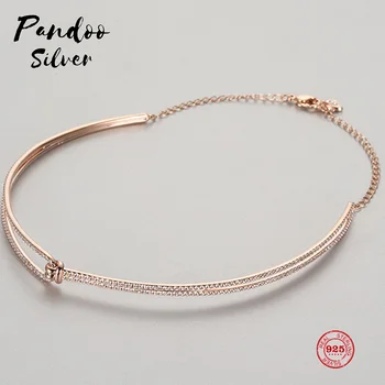 

Fashion Charm Pure 925 Silver Original 1:1 Copy, Simple Design Intellectual Clavicle Chain Necklace Female Luxury Jewelry Gifts