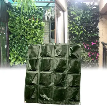 

16 Pockets Wall-mounted Planting Bag Hanging Flower Pot Seed Vegetable Vertical Living Garden Beauty Storage Bag Home Supplies