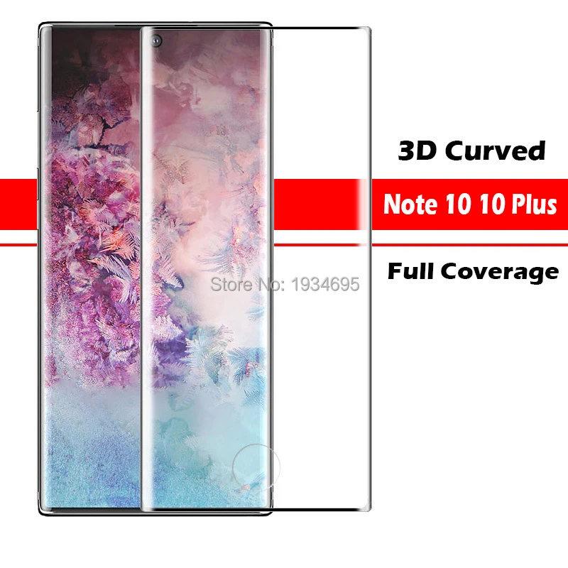 3D полное закаленное стекло для Samsung Galaxy Note 10 Plus Защитная пленка экрана | Мобильные