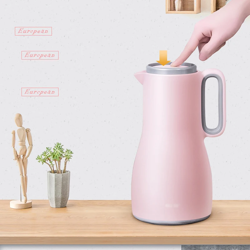 Fashion China Home 1.5L Large Glass Liner Vacuum Flask Bottle Leak-proof Thermal Hot Water Kettle Pot Portable For School Travel