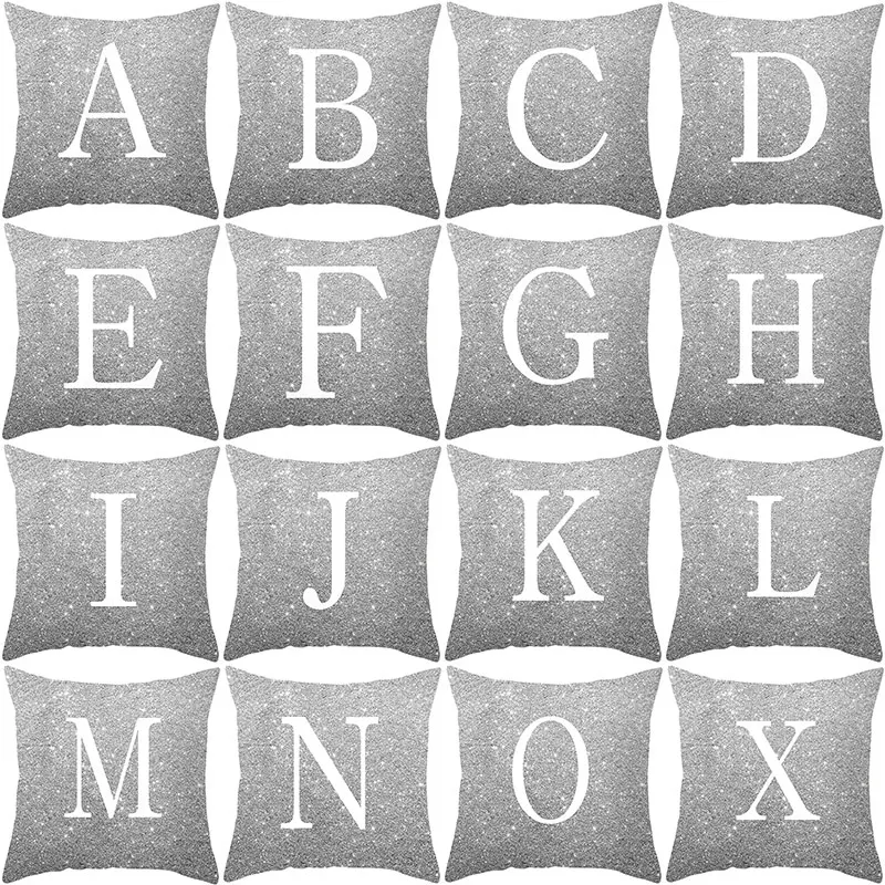 

26 Alphabet Initials Cushion Covers White English Letters HOME LOVE Throw Pillow Cover Modern Style Sofa Decoration